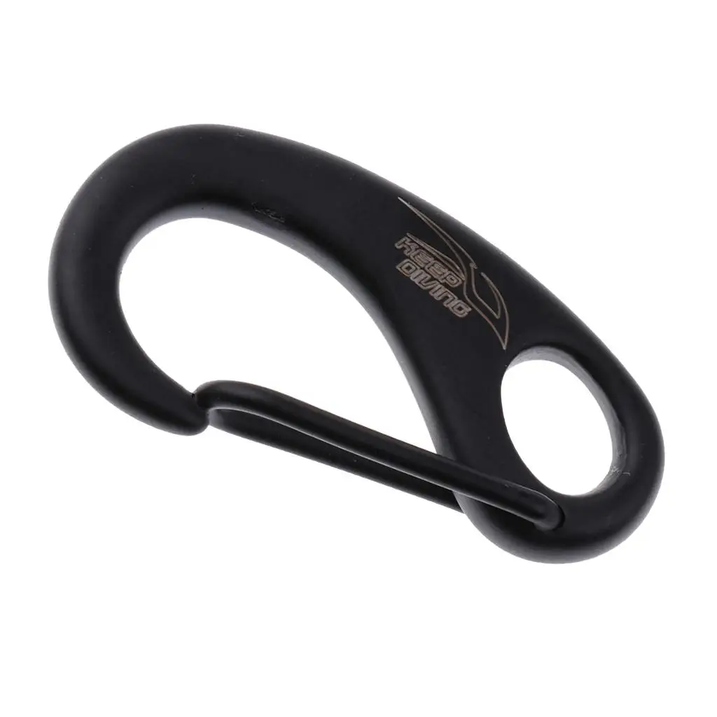 Scuba Diving 50mm 70mm 316 Stainless Steel Egg Shape Quick Link Carabiner Snap Hook Buckle Black Metal Clip