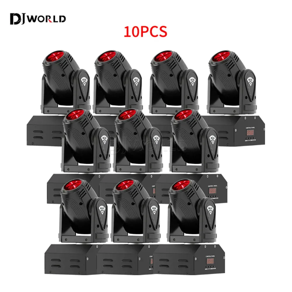 10PCS 10W Mini LED Beam Spot Moving Head Light RGBW 4In1 DMX Stage Light Effect Stroboscope For Live DJ Club Party Dance Floor