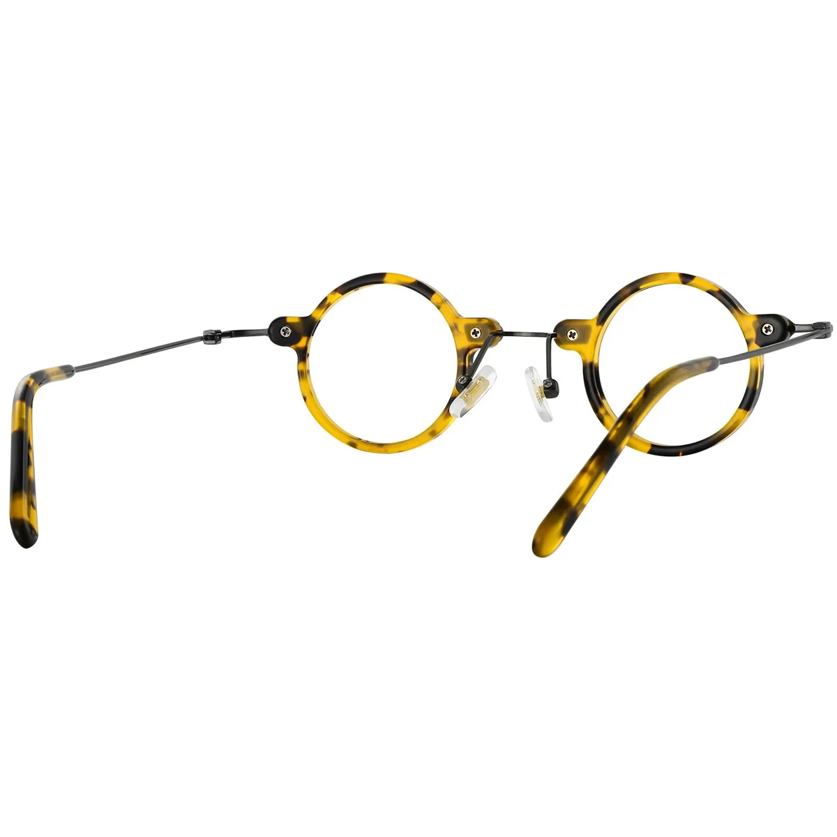 FYTOO Niche Retro Tortoiseshell Round Small Frame Glasses Durable Acetate,Stylish Color Retro Playful Look,Daily Versatile.