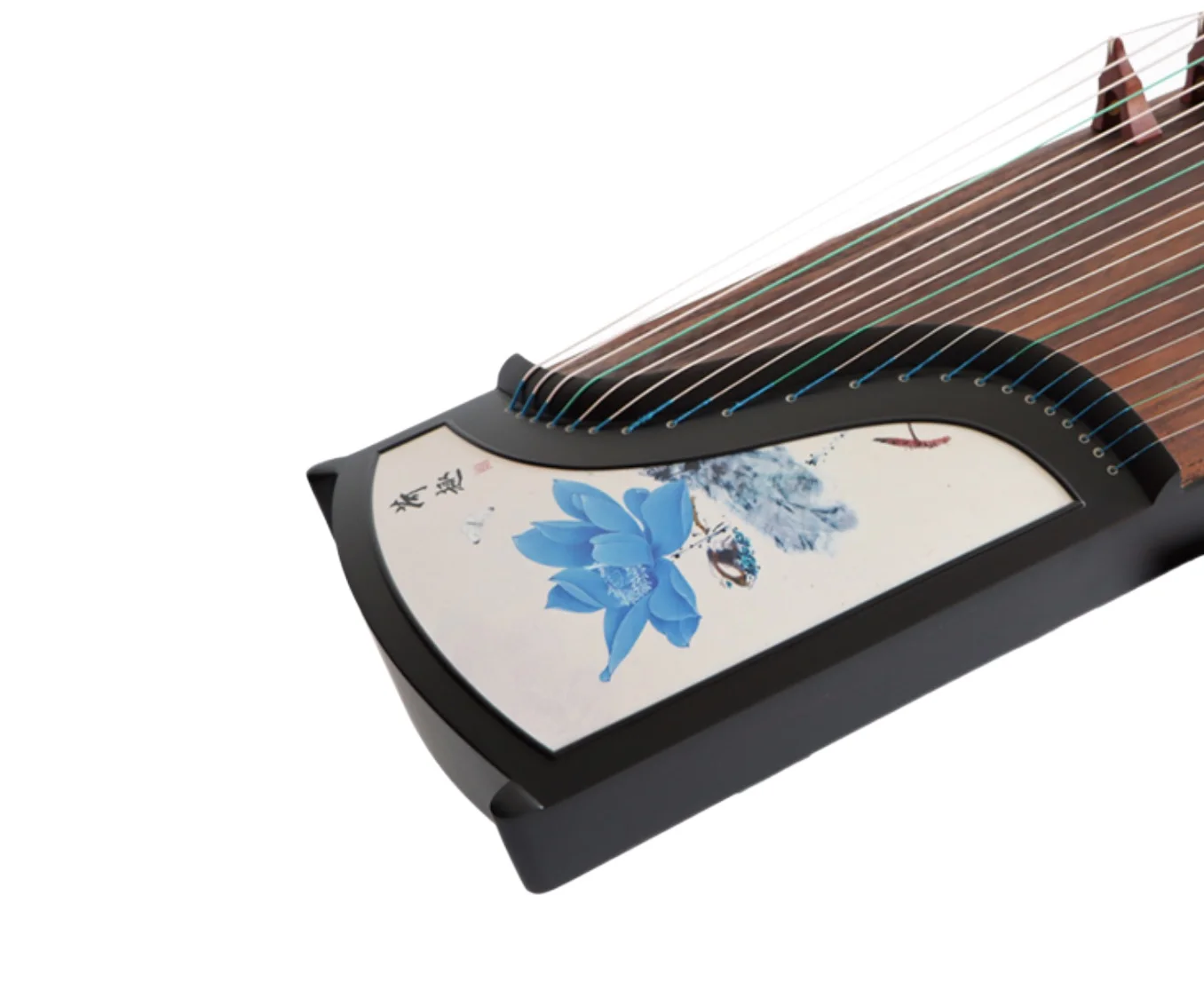 Guzheng 21 strings 163cm professional playing blue lotus painted pattern