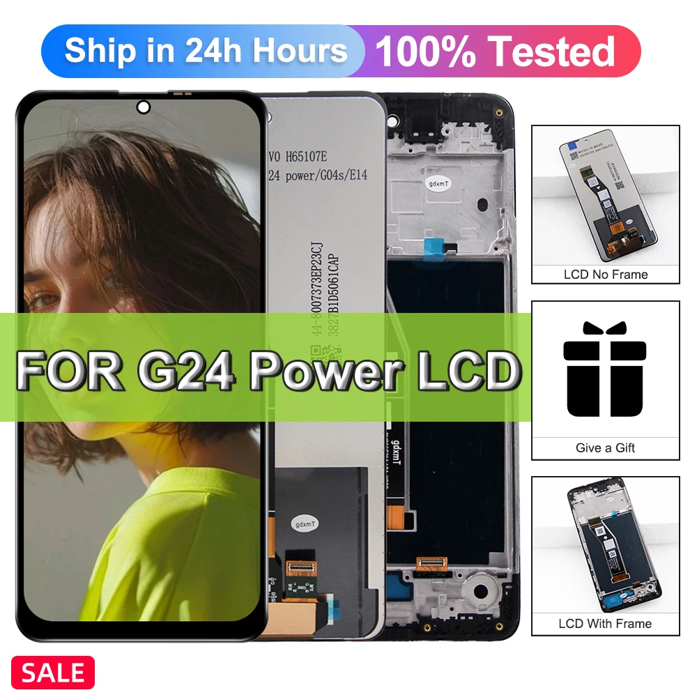 Pantalla de alimentación G24 para Motorola Moto G24, pantalla LCD, montaje de digitalizador con pantalla táctil de repuesto, pantalla de alimentación G24