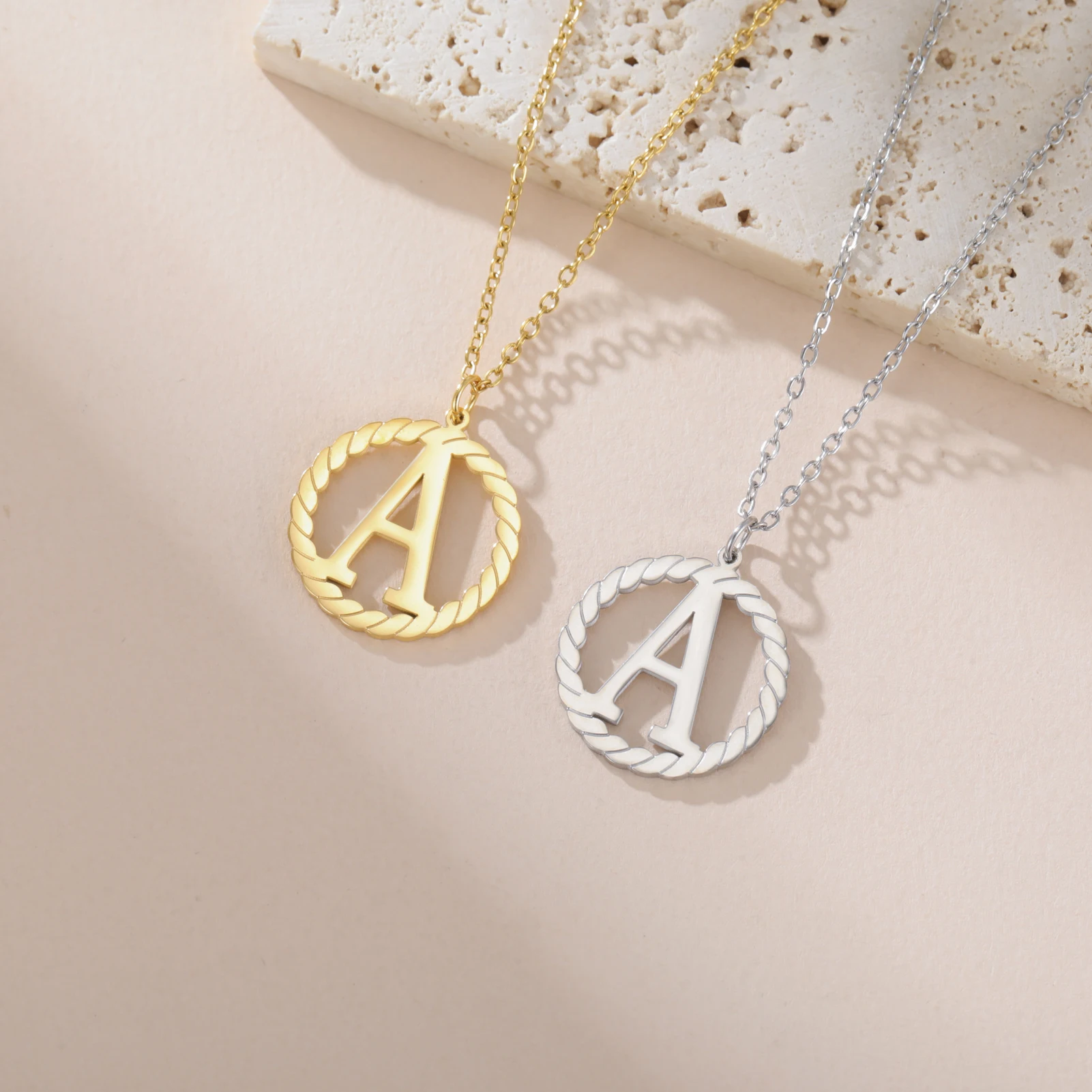 

Lemegeton Custom Initial Letter Necklace Personalized A-Z Alphabet Jewelry Customized Name Letters Pendant Stainless Steel Gifts