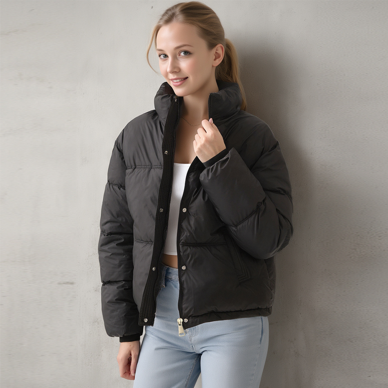  Winter fashion New long sleeve zipper Thicken women Coat Warm Solid Autumn Casual Stand Collar Female Outwears 