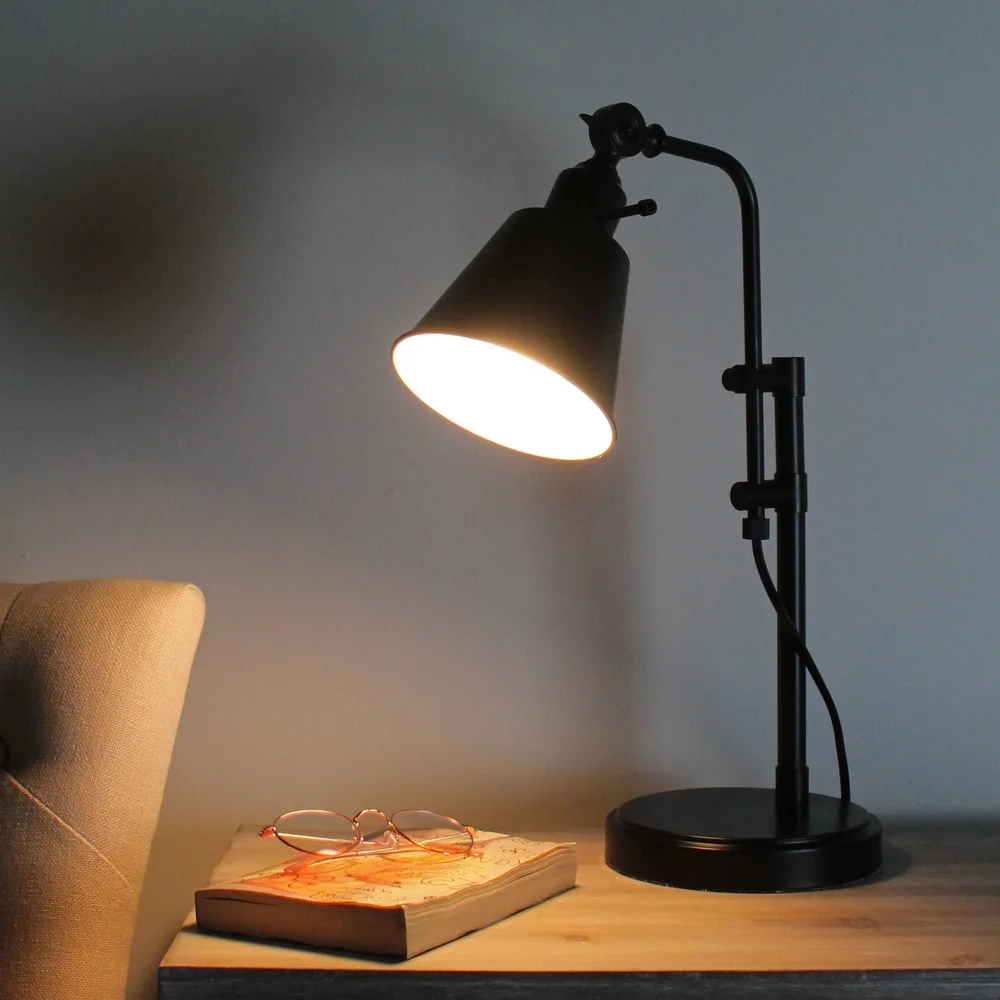 مصباح مكتبي معدني قابل للتعديل تصميم صناعي حديث قابل للتعديل ارتفاع مهمة ضوء مكتب غرفة المعيشة غرفة نوم القراءة