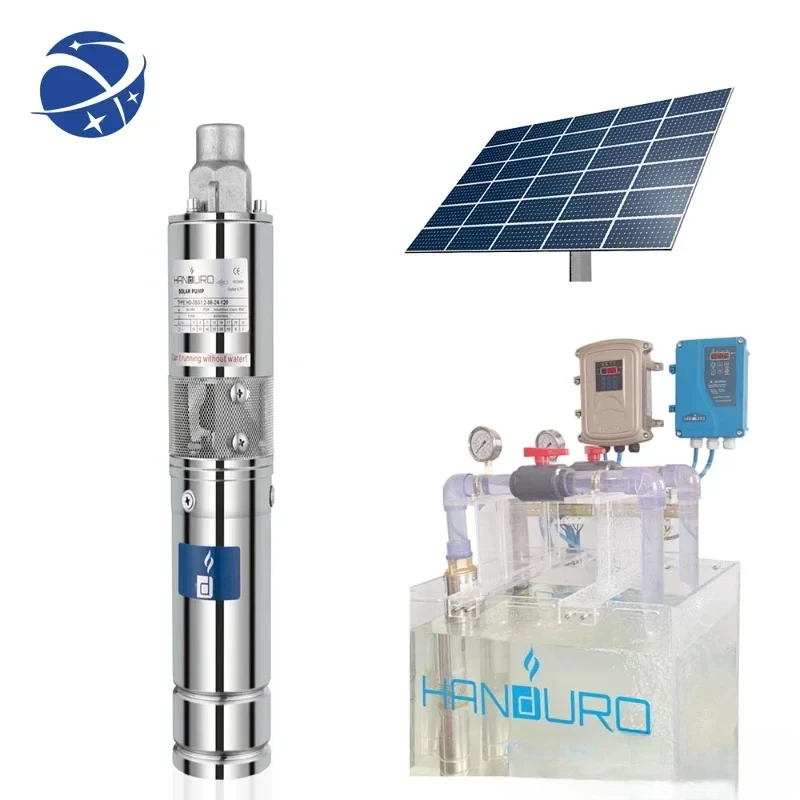 YYHChigh quality solar pump system 48v 750w 2.0m3/h 150m solar powered water pump 3inch solar submersible deep well water pump