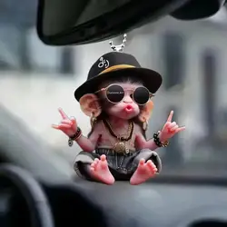 Acrylic Monkey Pendant Personalized Decor Pendant Christmas Monkey Pendant Acrylic Ornament for Car Cartoon Xmas Tree