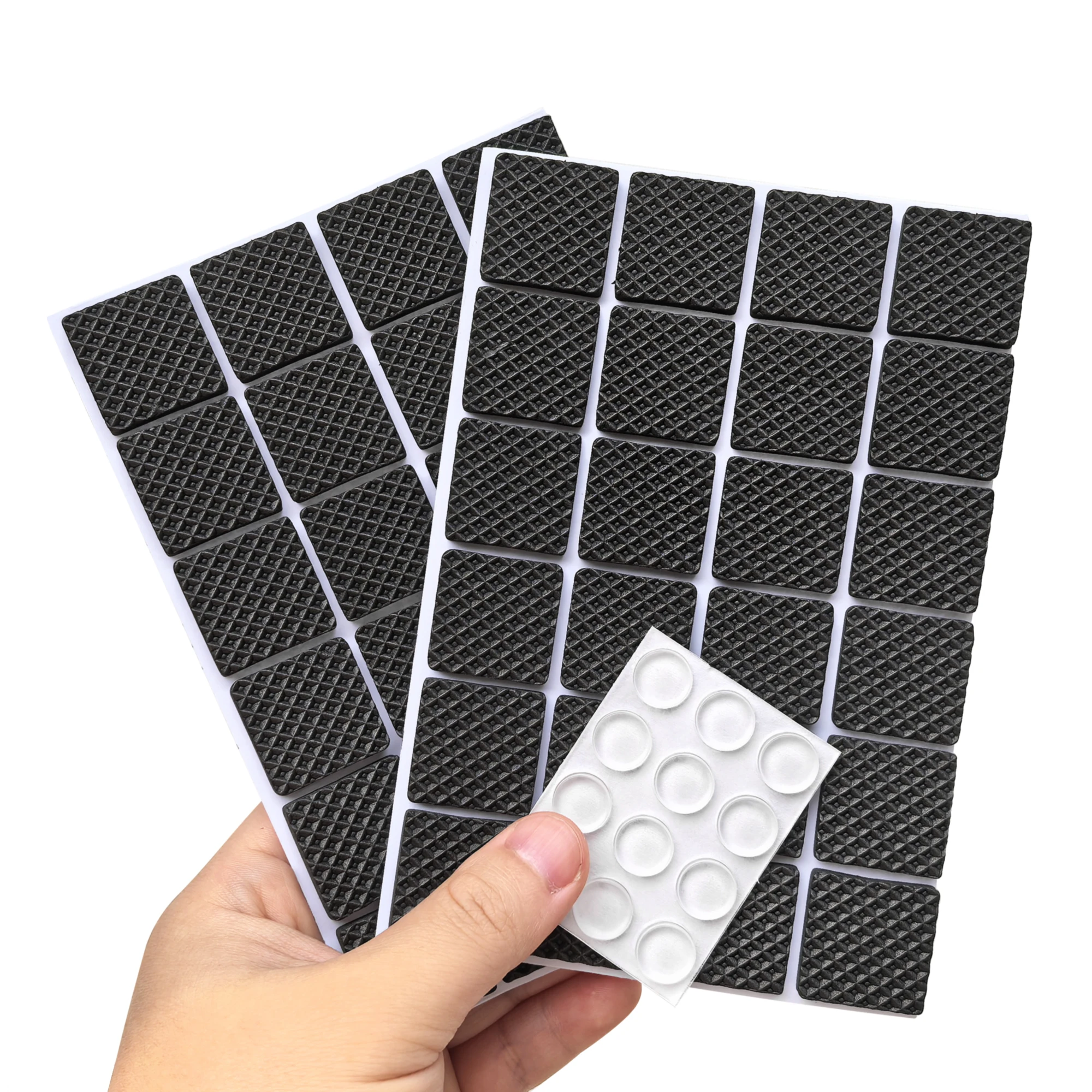 

60pcs Furniture Sliding Pads Rubber Floor Protector 48pcs Self-adhesive EVA Chair Leg Pads and 12pcs Transparent Pads Silicone