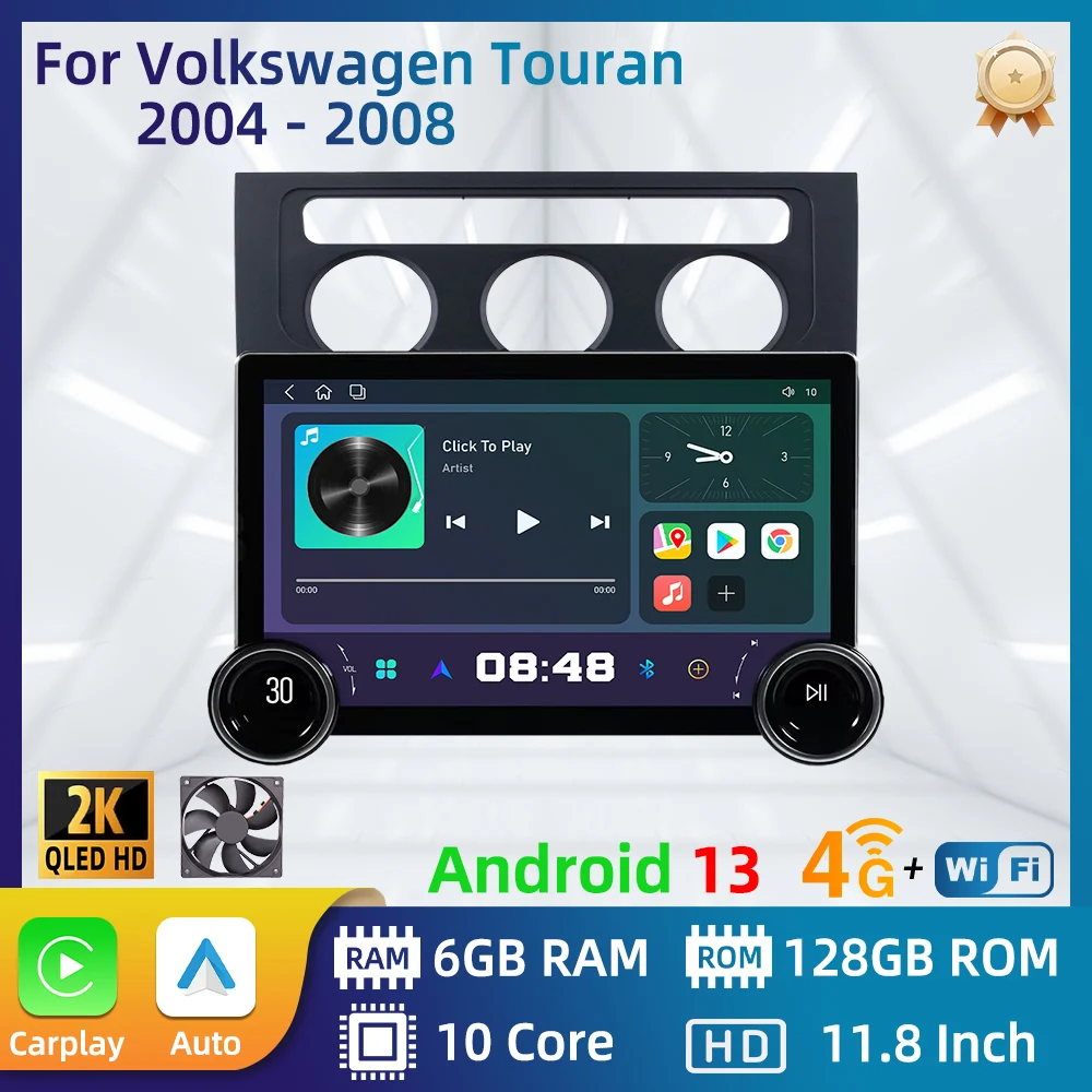 

11.8 inch for Volkswagen Touran 2004 - 2008 AT 2 Din Android Car Radio Stereo GPS Navigation Autoradio Auto Multimedia Player