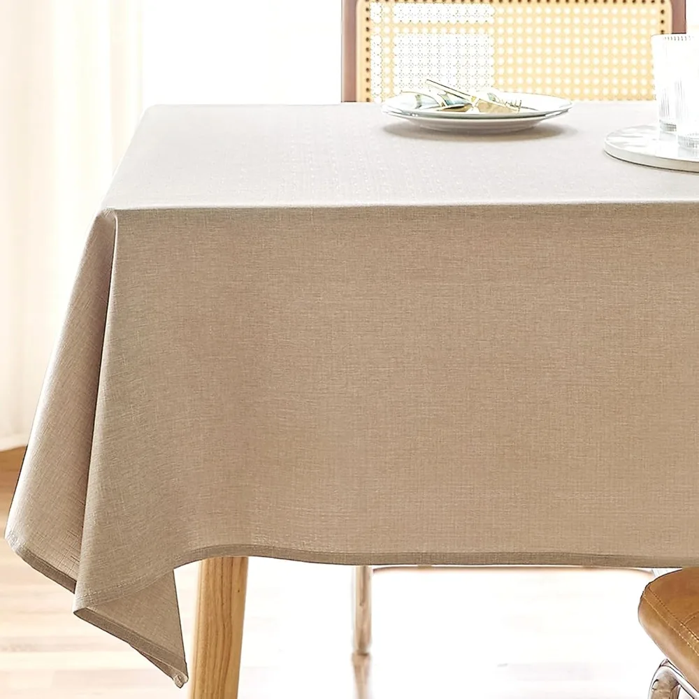 

Textured Polyester Tablecloth Rectangle 52x70 Waterproof Spill-Proof Wipeable Table Cloth Wrinkle Free Dining Table