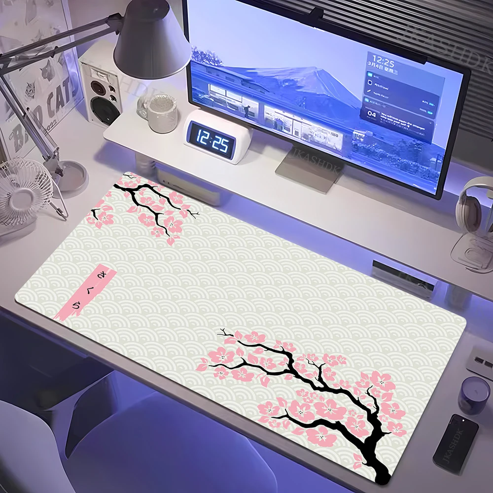Large Gaming Mousepads Sakura Mouse Pad Computer Mousepad 90x40 Purple and white Mouse Mat Desk Pads PC Keyboard Mats Table Mat
