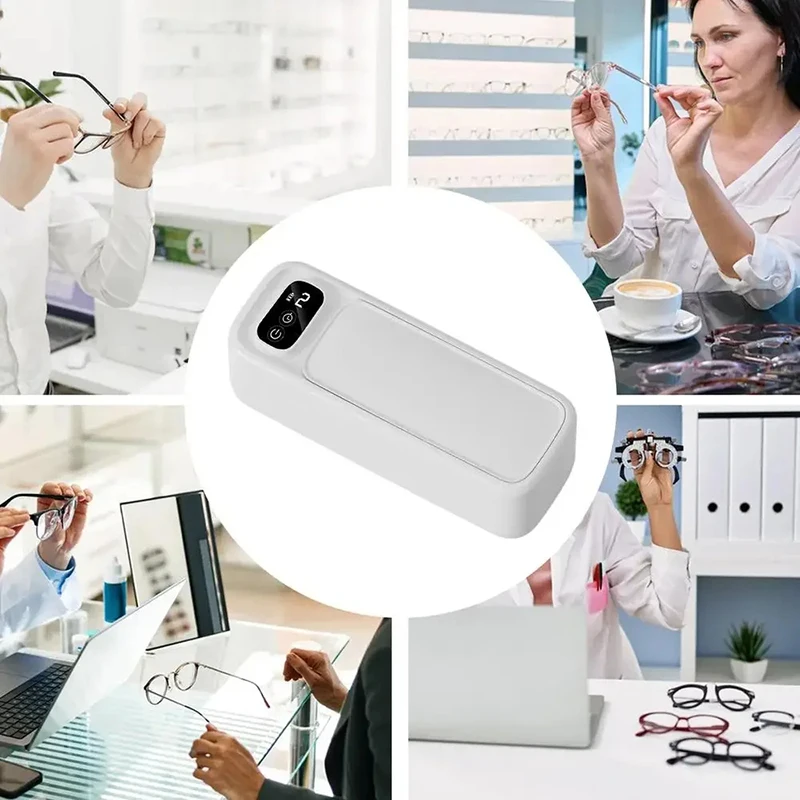 ماكينة تنظيف النظارات بالموجات فوق الصوتية Xiaomi MIJIA 360 °   عالية التردد الاهتزاز مجوهرات حلقة الأقواس ووتش آلة نظيفة المحمولة