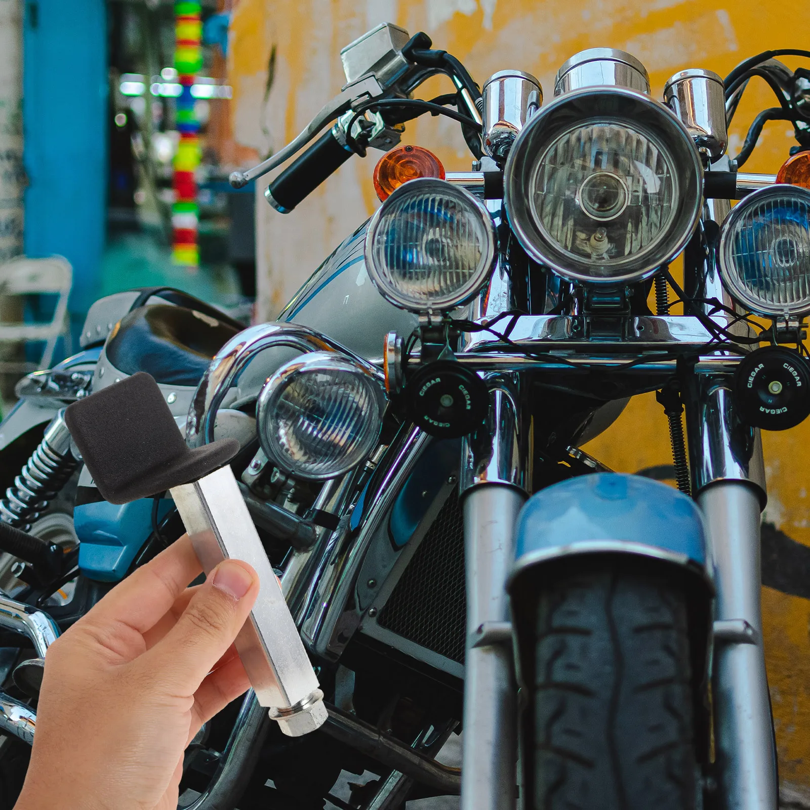 

1Pair Motorcycle Rear Wheel Stand V Supporter Heavy Duty Steel Adjustable Lift Table Foldable Motorcycle Maintenance Tool