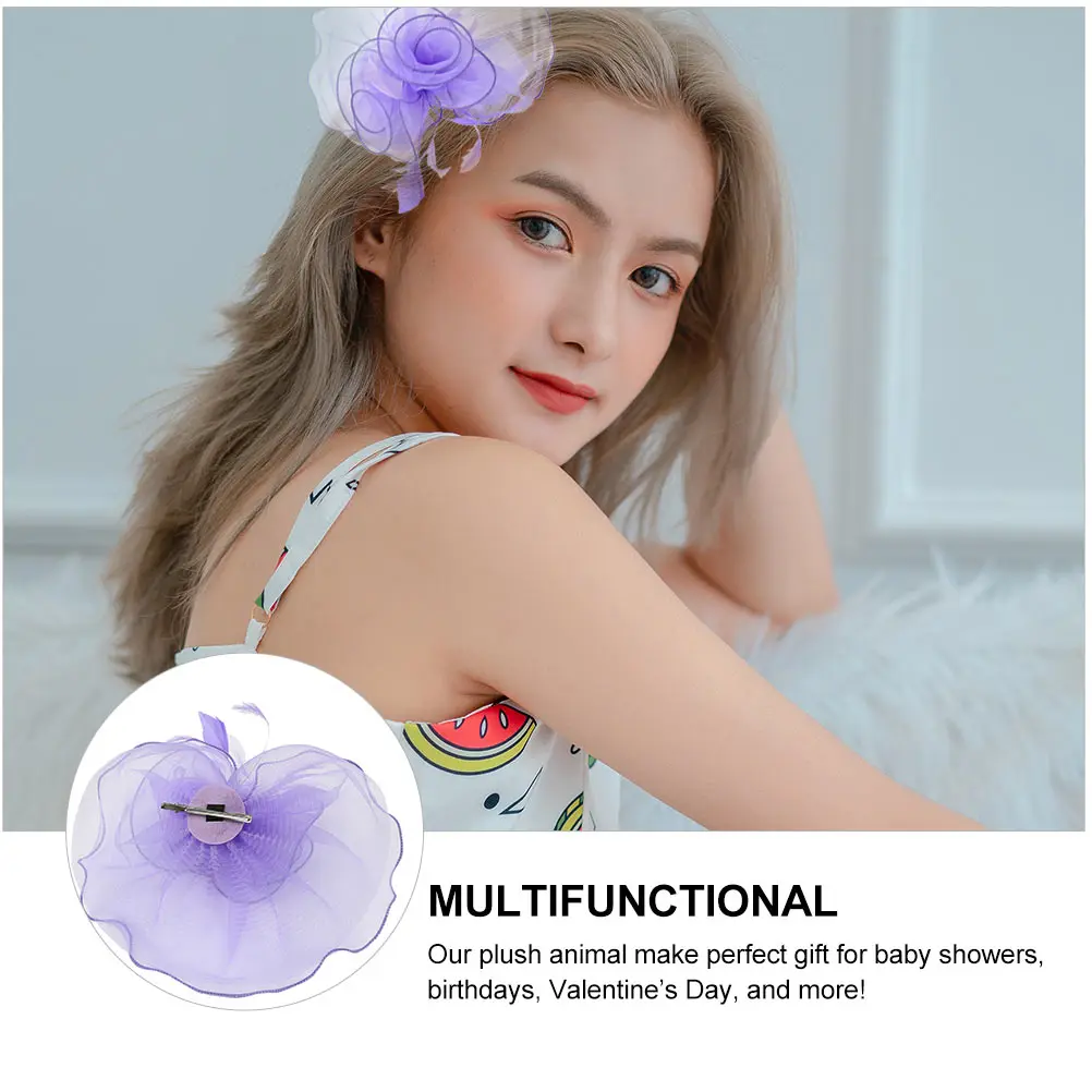 

1Pcs Elegant Headdress Organza Hair Clip Party Hair Accessories Creative Party Headwear for Women Girls