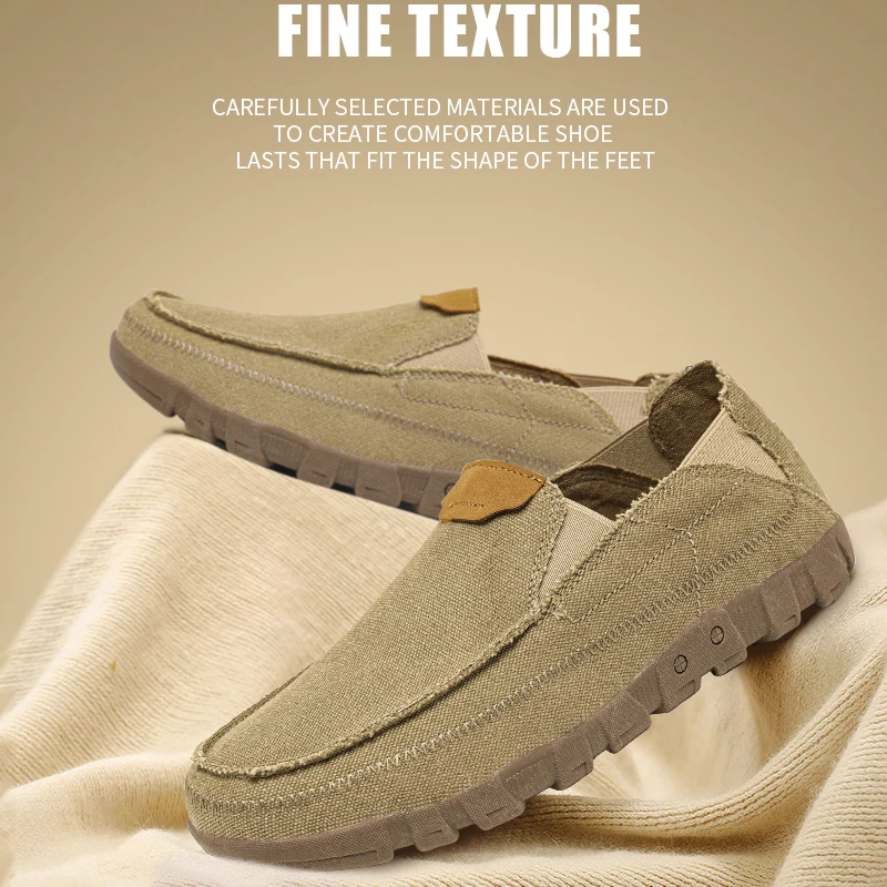 Nieuwe Zomer Mannen Canvas Schoenen Ademend Denim Canvas Casual Schoenen Mannen Loafers Comfortabele Ultralight Luie Bootschoenen Big Size 48