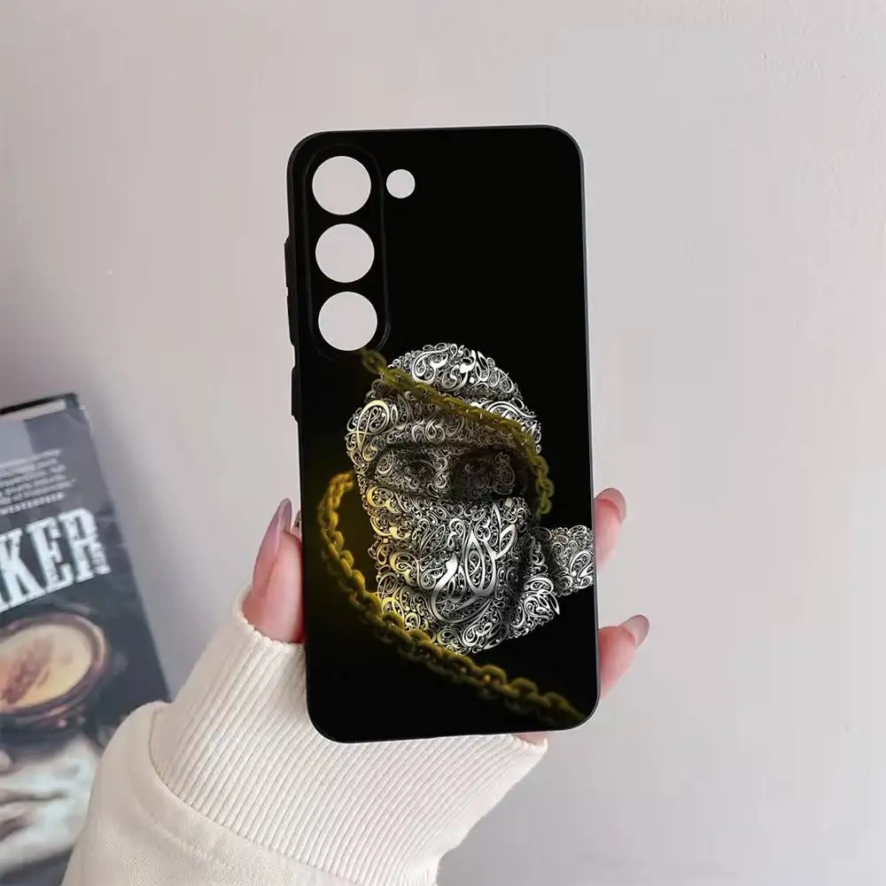 Hattah Keffiyeh Funda de teléfono de moda para Samsung Galaxy A73,72,51,53,52,71,22,5G,Note,J7,8,9 funda negra suave
