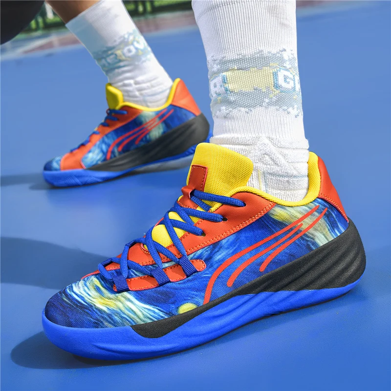 Low-top basketball shoes are breathable anti-slip wear-resistant fashionable and casual sports shoes for teenagers and men