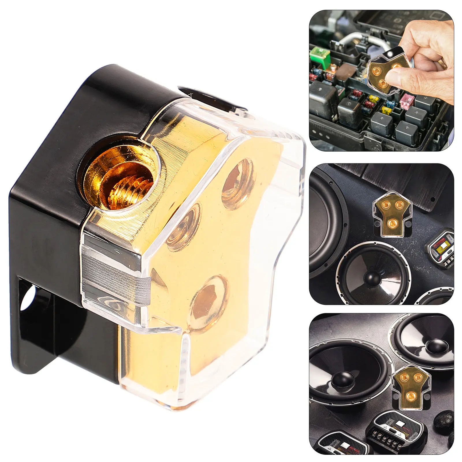Distribution Block Car Audio 1 Corrosion Resistant Plastic Cover Automotive Power Distributor Block Amplifier