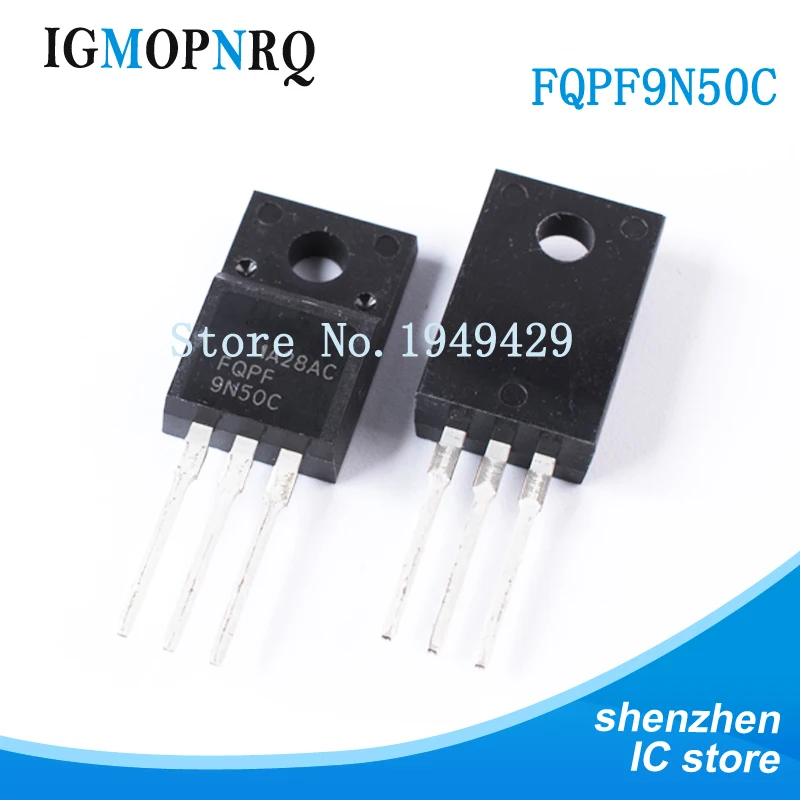 10PCS FQPF9N50C TO-220 9N50C 9N50 MOSFET 500V N-Ch Q-FET Advance C-Serie Neu