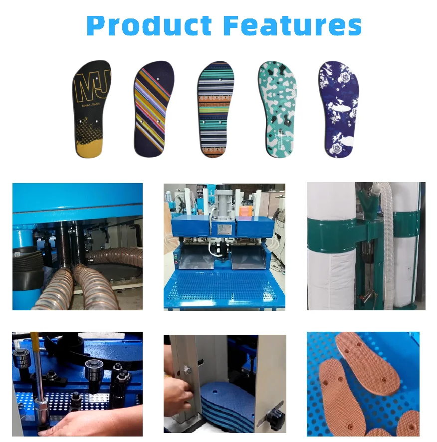 Fully Automatic EVA PVC Rubber Flip Flop Sole Punching Drilling Machine