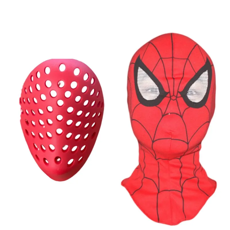 Spiderman Faceshell Spiderman Mini Mask Cosplay Props Silica Black/Red Halloween Deadpool Half Face Shell Cover Mouth Mas