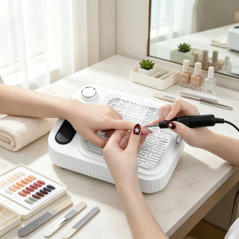 Nail Dust Collector Strong Suction Low Noise Manicure Vacuum for Gel Filing Removal Salon Professional Nail Desk Tool 네일 흡진기