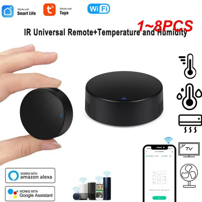 

1~8PCS Tuya Smart Temperature Humidity Sensor Built-in Wifi To Ir Universal Remote Control Work With Alexa Yandex Alice