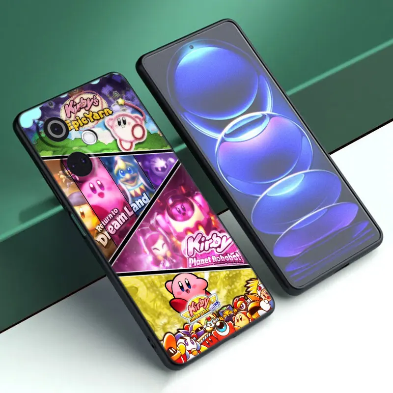 جراب هاتف كرتوني أسود لـ OnePlus ، لطيف ستار K-Kirby ، غطاء لـ OnePlus Nord CE3 Lite 3 ، 12 ، 11 ، 2T ، N30 ، CE2 ، N300 ، N200 ، 10 ، 9RT ، الآس ، 2V برو ، 5G