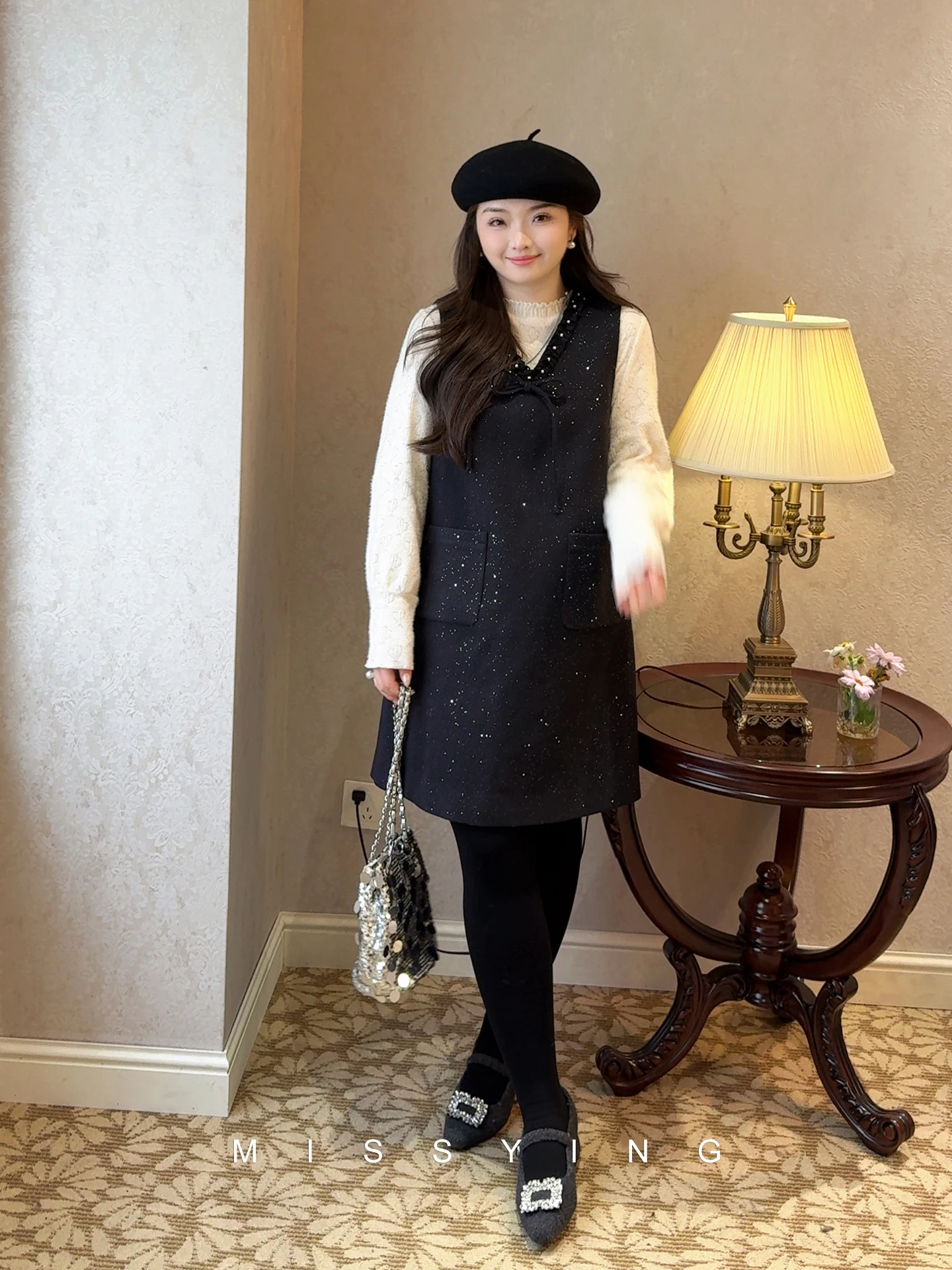 

Женская модная одежда больших размеров Miss Ying: 【Galaxy Starlight】Темно-серое платье-жилет с пайетками, новая зимняя модель во французском стиле, вязаное, с высоким воротом...