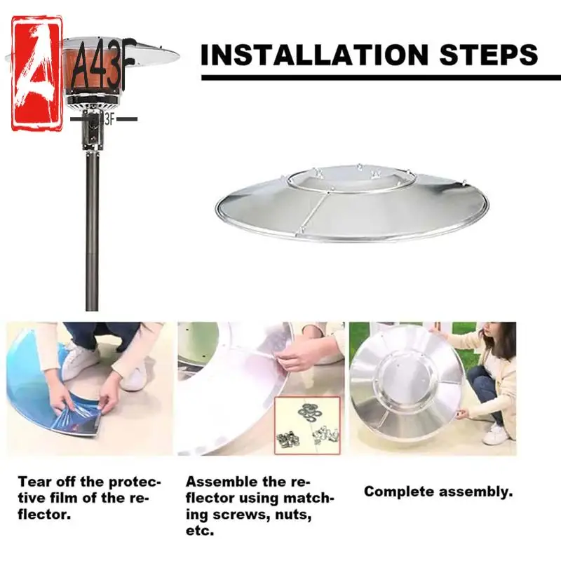 

A43F-Patio Heater Shield Replacement Accessories, Top Shield Reflector Aluminum Winter Heater Shield Reflector For Outdoor