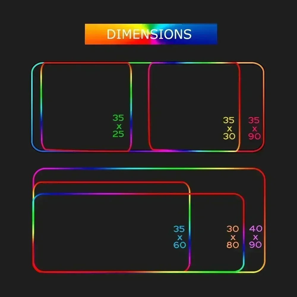 لوحة ماوس RGB كبيرة ذات مساحة رائعة للألعاب XXL لوحة ماوس LED لوحة ماوس ألعاب نسخ سجادة ماوس لوحة مكتب للكمبيوتر الشخصي مع إضاءة خلفية