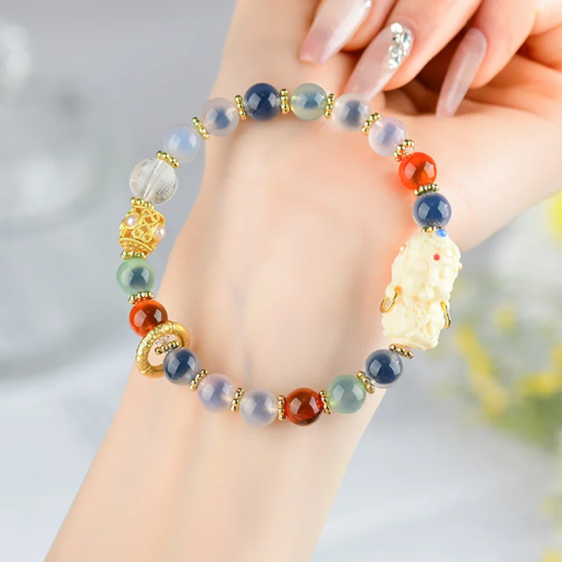 

Натуральный сахар сердце агат мульти сокровища Тара браслет культурный творческий сердце сутра женские украшения фестиваль подарок для друзей