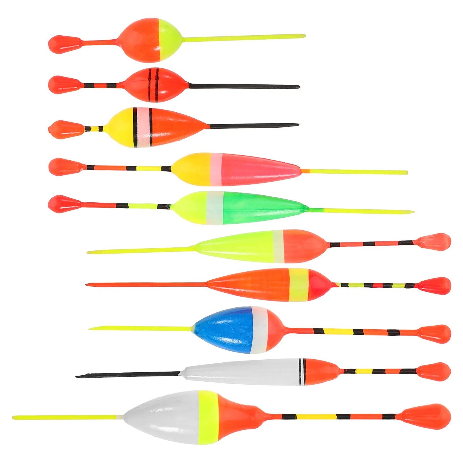 

10 Pcs Fish Float Catfishing Tackle Circle Tube Plastic Hook Keeper Travel Lightweight Bright Bobbers Fishing Accessories