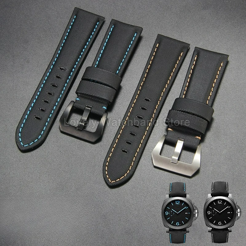 Flat Interface Watchband Stain-Resistant Genuine Leather for Panerai Luminor Submersible PAM312/616/1661 Breathable Lightweight