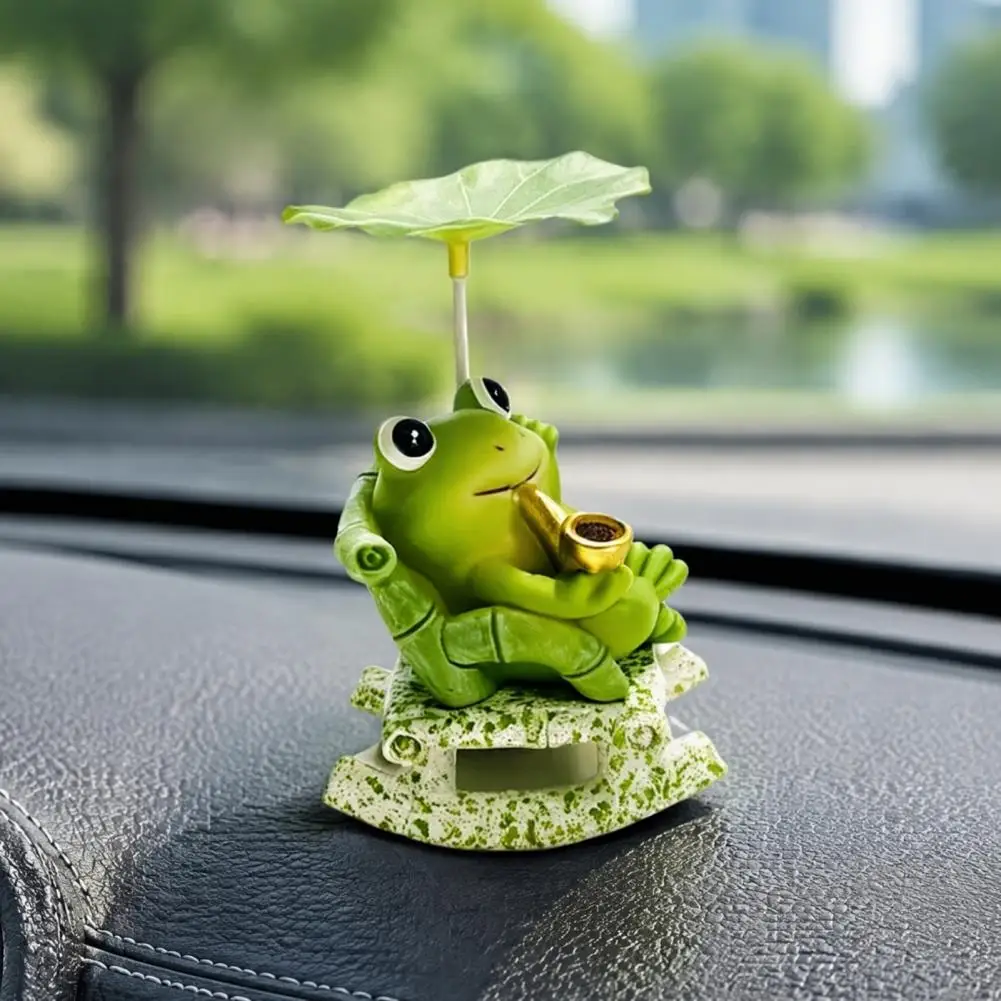 Lotus Leaf Shade Decor Cute Desk Ornaments Frog Panda Figurine Cute Resin Bobble Chair Decor Lotus Leaf Design Ornament Stress