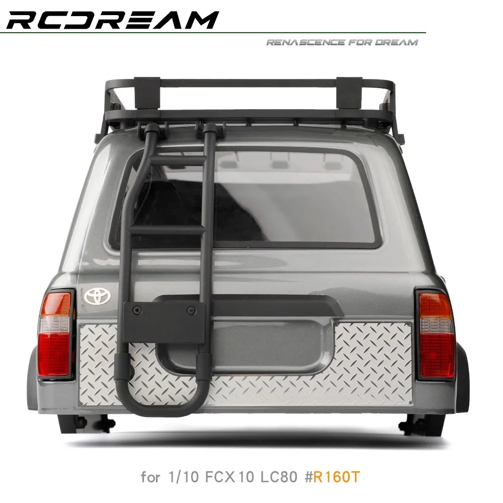 RCDream 1/10 FCX10 LC80 puerta trasera placa antideslizante inferior modificación de protección de acero inoxidable #   R160T