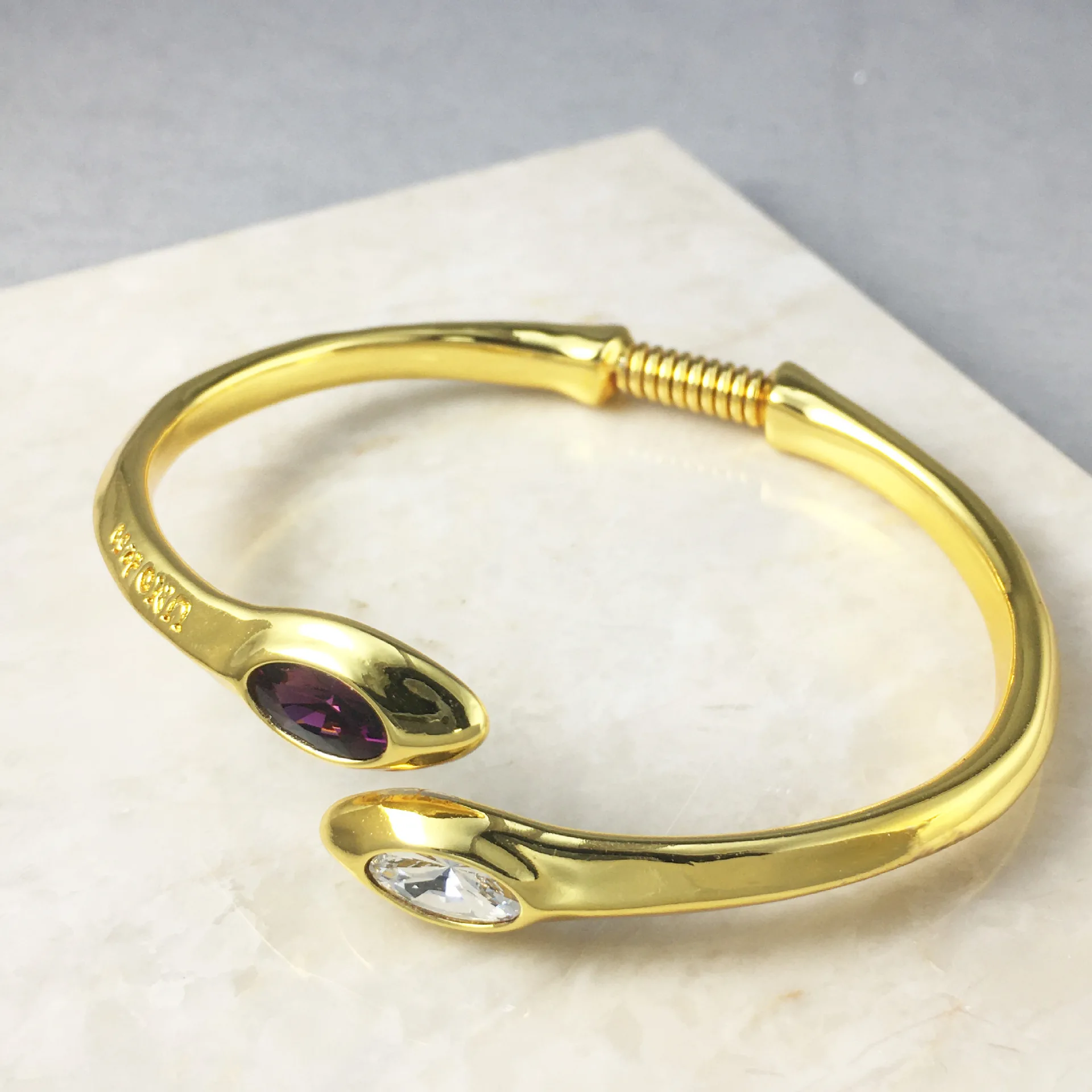 Symbian Trend fashion bangle Unode50 Serpentine Opening Colored Crystal Gold Plated Bracelet With Personalized Features