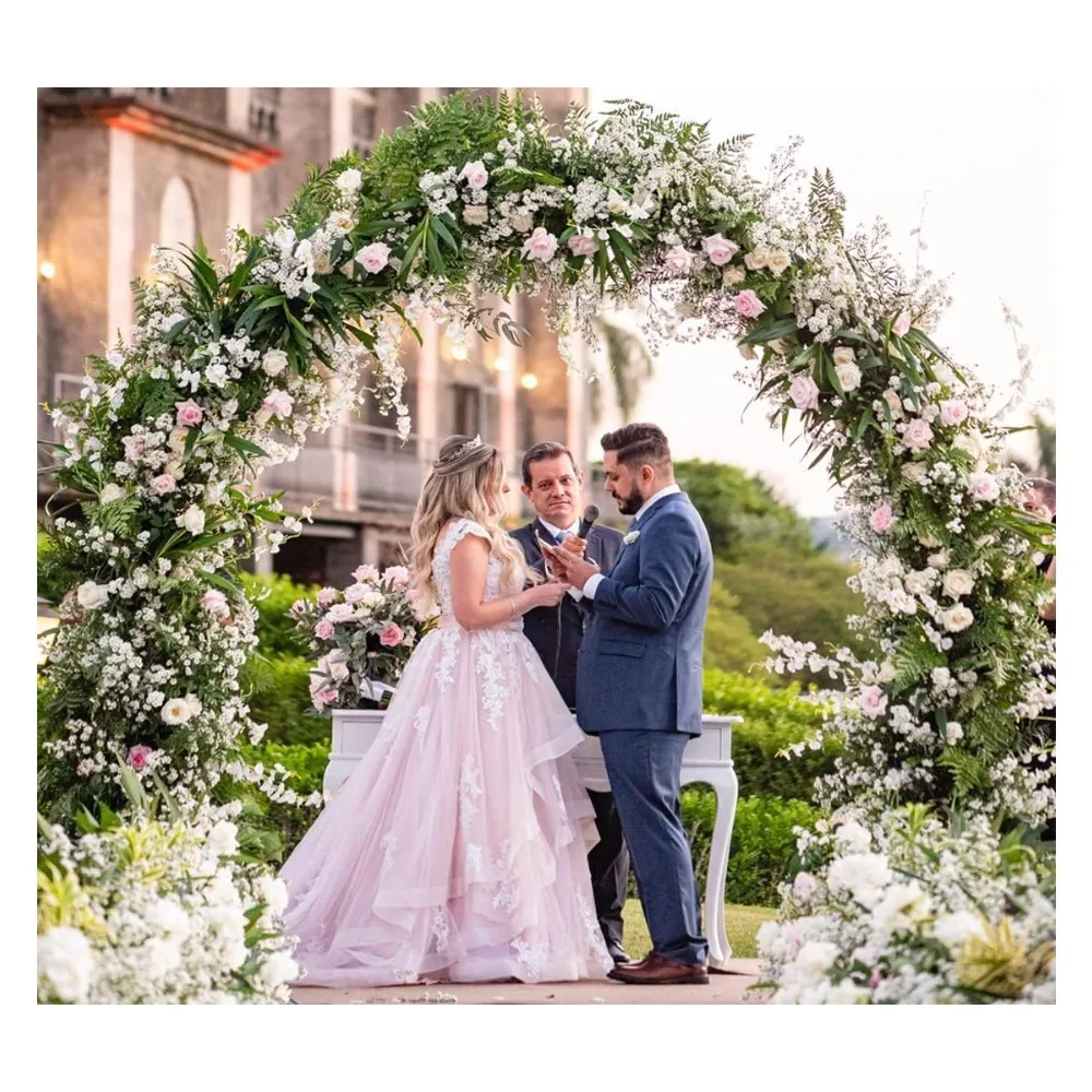 

Wedding Arch for Ceremony, Outdoor Garden Trellis for Climbing Plant, Metal Balloon Arches Backdrop Stand with Prongs Base