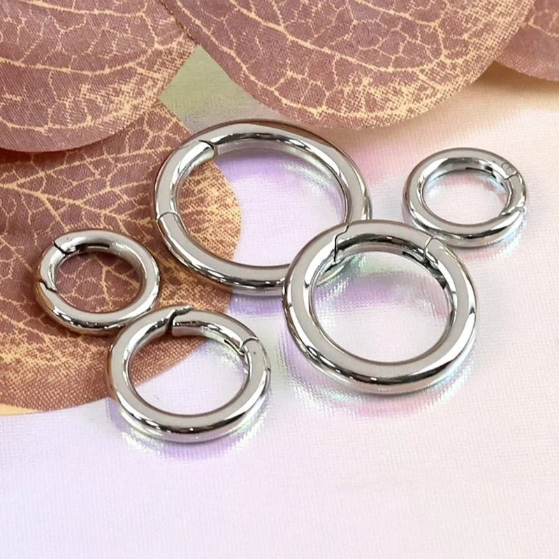 

10Pcs 10-35mm Stainless Steel Buckles Bag Keychain Openable Spring Clasp Metal O Ring Carabiner Clip Snap Hook DIY Accessories