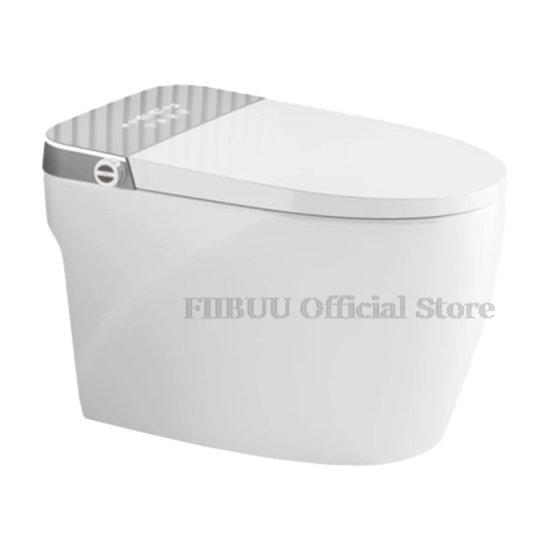 

Elongated Smart Toilet Bidet Built In Water Tank Heated Seat Intelligent Integrated Toilet Night Light Blackout Flush FoamShield