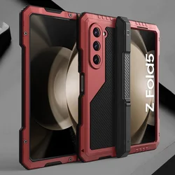 Super Armor Case for Samsung Galaxy Z Fold 7 5 4 6-Proof Silicone Aluminum Alloy Full Cover with Folding Stand Shockproof Coque
