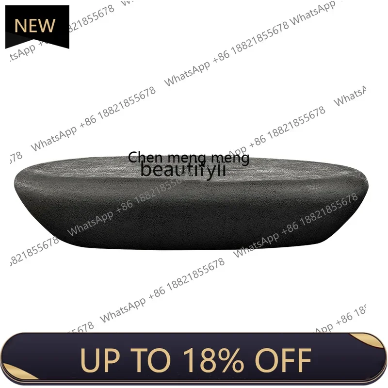 

P178 Italian Outdoor Courtyard Garden Tea Table Stone Shaped Silent Style Designer Model Artistic Creative Outdoor round Tea Tab