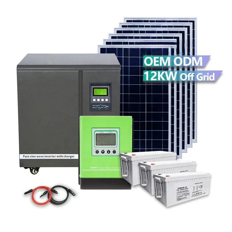 Onduleur Photovoltaïque Tout-en-Un avec Kit de Panneaux, Système de Stockage d'Massage Solaire, Éclairage Hors Réseau Agricole, Ensemble à Usage Domestique, 10Kw