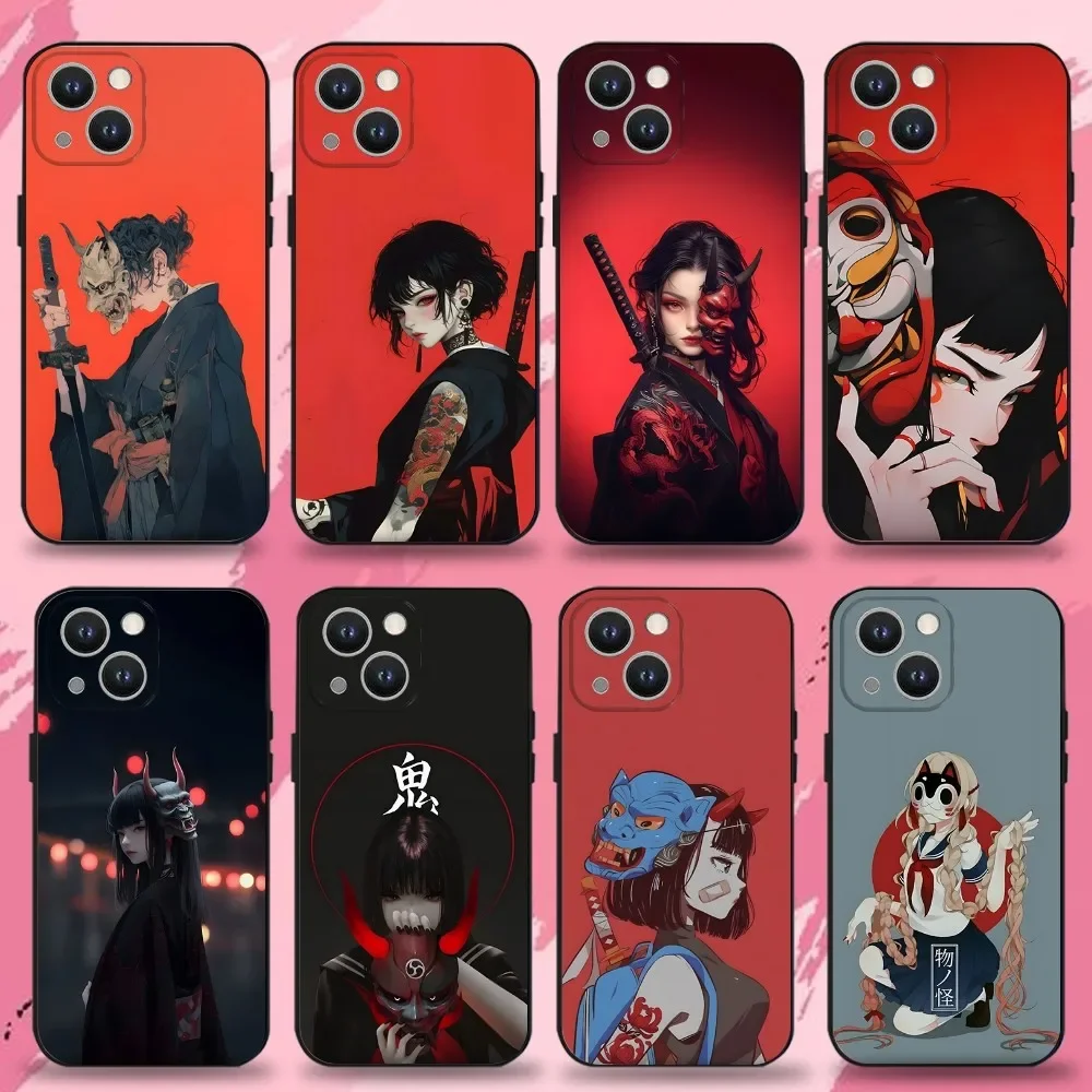 

Janpanese Mask Girl Phone Case For iPhone 16,15,14,13,12,11 Plus,Pro Max,XS,X,XR,SE,Mini,8,7,Soft Silicone Black Cover