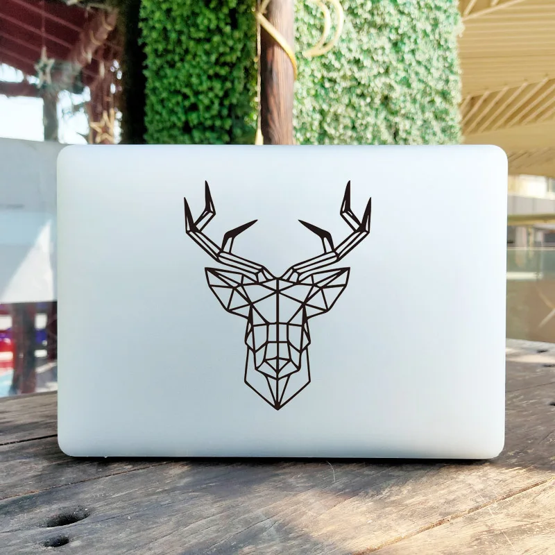 Geometry Deer Art Creative Decal Vinyl Laptop Sticker for MacBook Air 13 Retina Pro 14 Mac Cover Skin Chromebook Notebook Decor