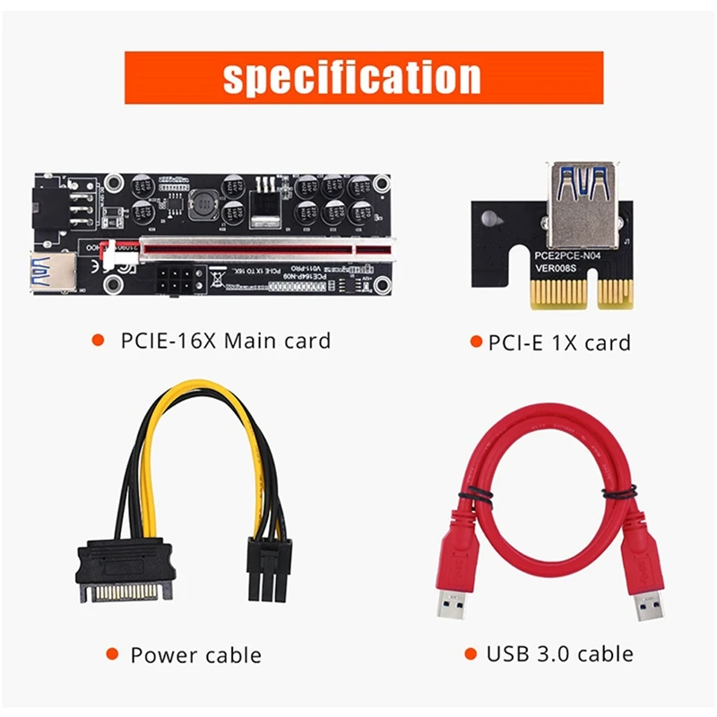 PCI Express Multiplier PCIE 1 bis 6 Port USB 3.0 Hub PCI Express 1X 4X 8X 16X VER011 PRO Extender Riser für BTC Mining