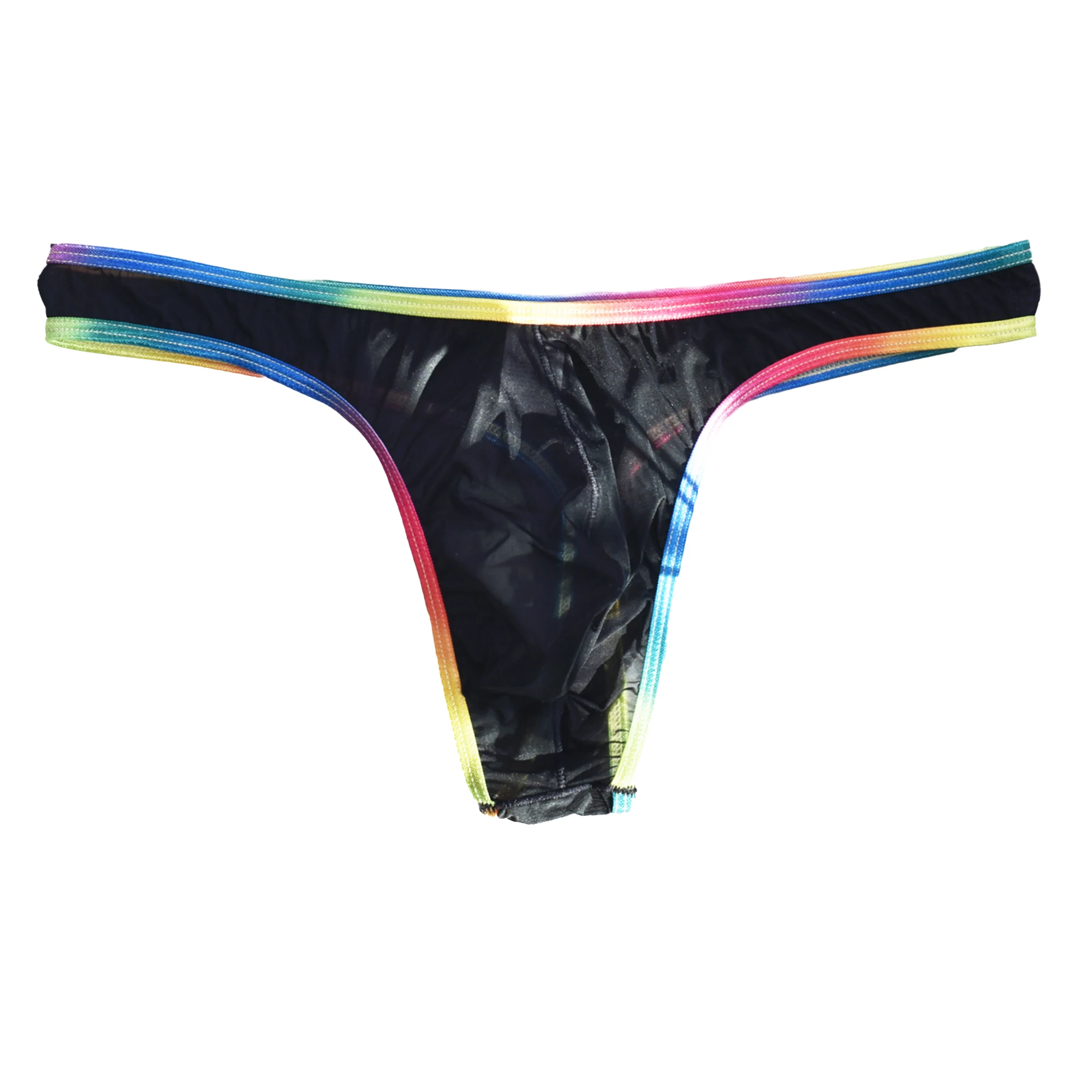 

Men Low Rise Thongs Underwear Ultra-thin Ice Silk G-strings Sexy Transparent Bikini Breathable T-back Briefs Lingerie Underpants