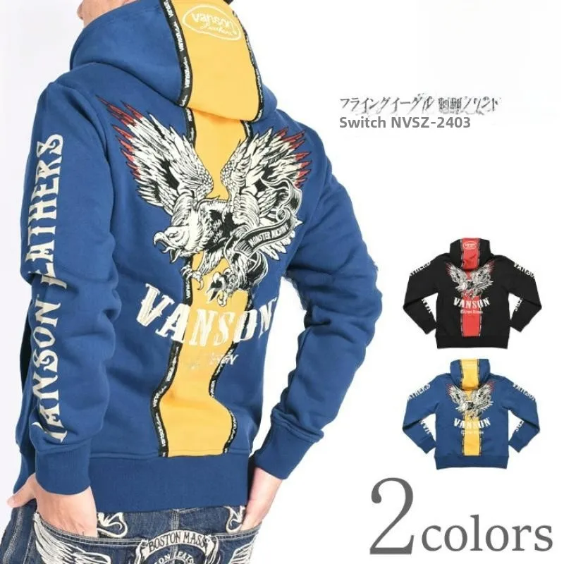 

Классическая толстовка Thiened с вышивкой орла в стиле пэчворк, худи на молнии из чистого хлопка, молодежная модная уличная одежда на весну, осень, зиму