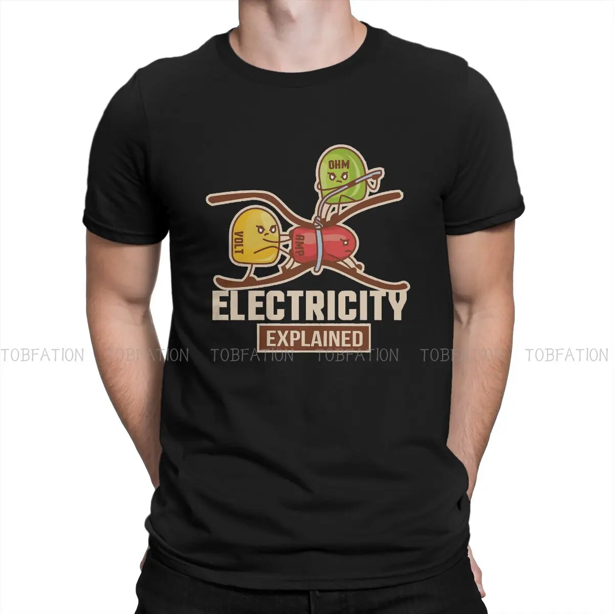 Explains Funny Style TShirt Engineer Electricity Electrician Comfortable Hip Hop Gift Clothes T Shirt Short Sleeve Ofertas