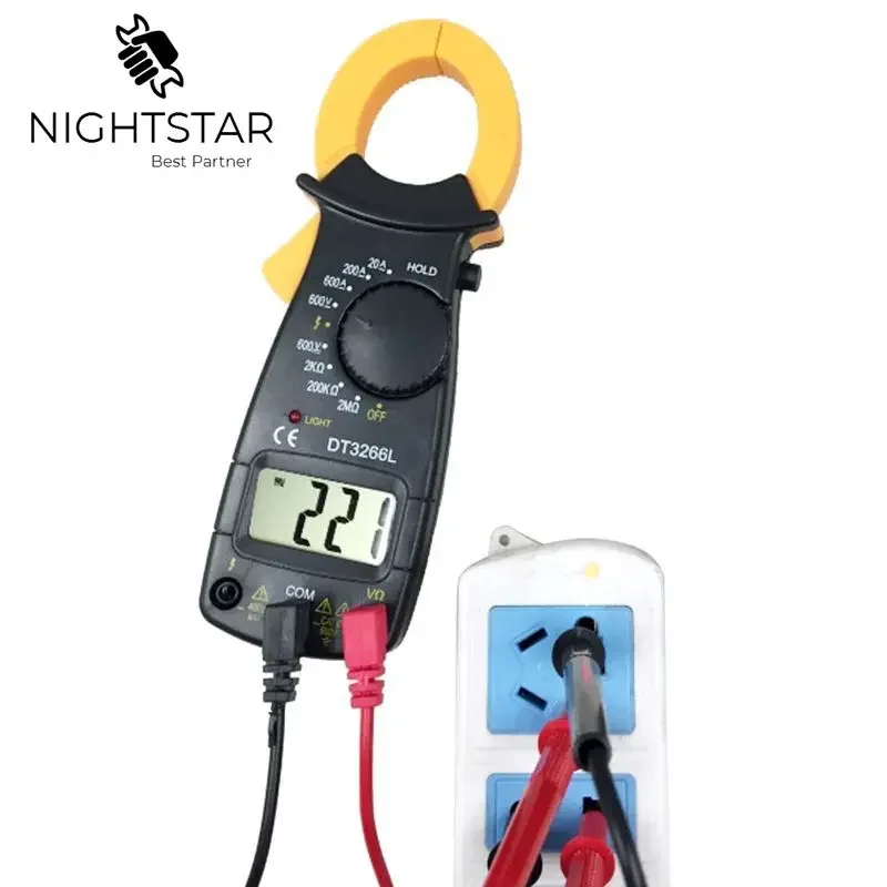 Digital Amper Clamp Meter Multimeter Current Clamp Pincers Voltmeter Ammeter AC DC Ohm Current Voltage Tester DT-3266L