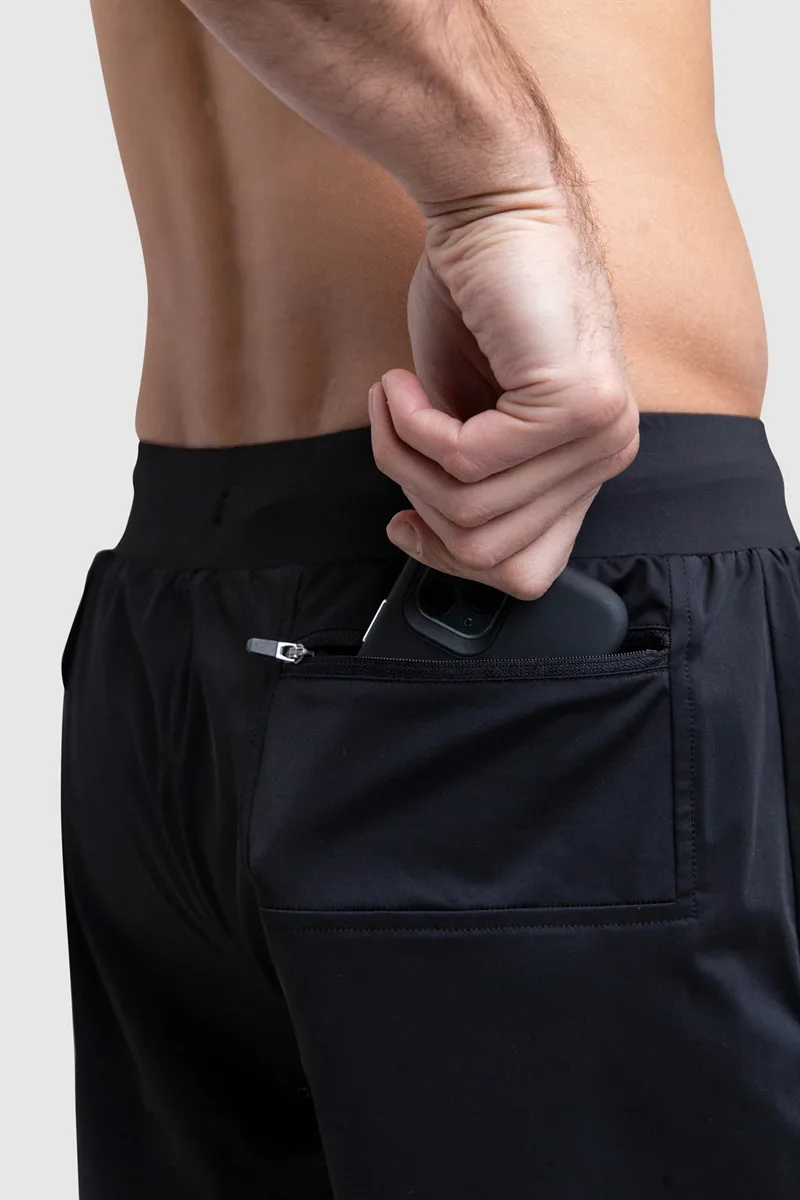 New men's fitness summer and autumn loose plus size sweatpants running equipment training quick-drying elastic double shorts.